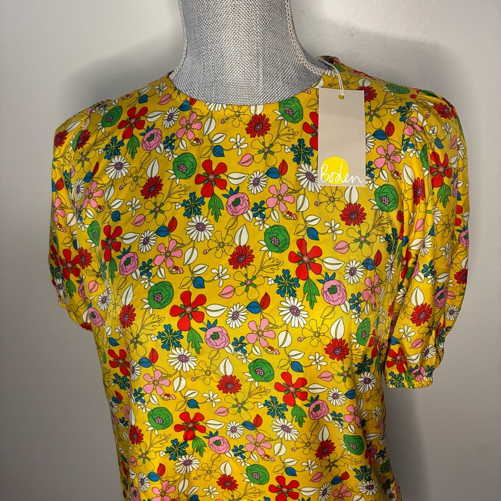 Boden glorious British style Yellow Floral Women's Blouse, size 6, new - Picture 2 of 7